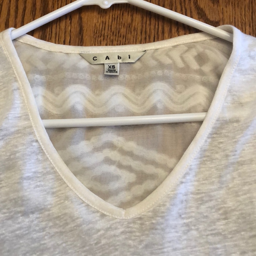 CAbi White V-Neck Lightweight Blouse